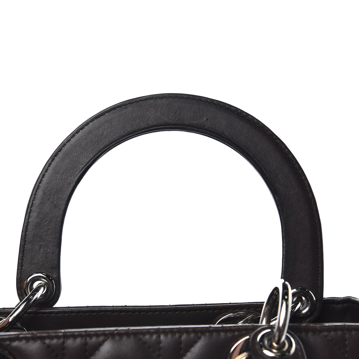 Christian Dior Lambskin Cannage Medium Lady Dior Dark Brown 14 of 16