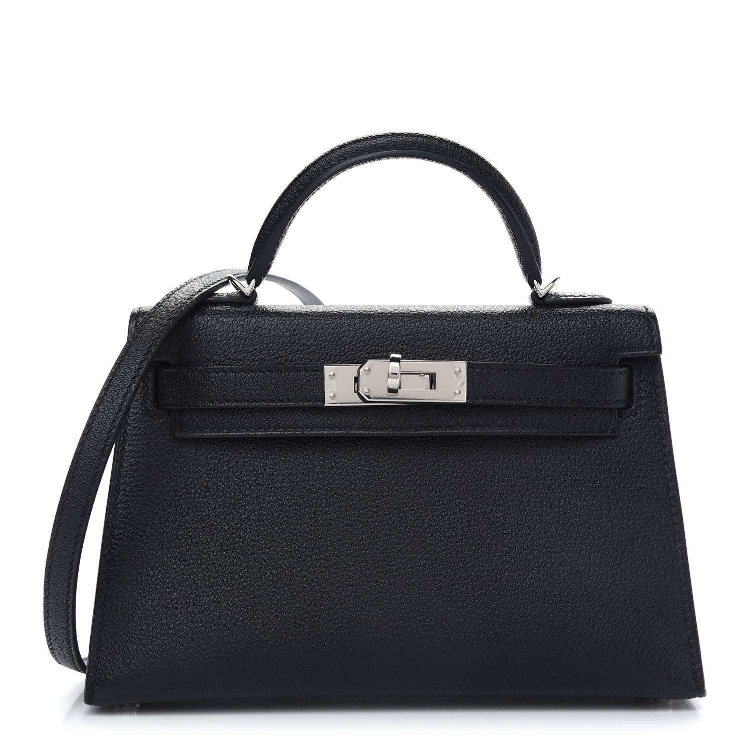 Hermes Chevre Chandra Mini Kelly Sellier 20 Black 1 of 8