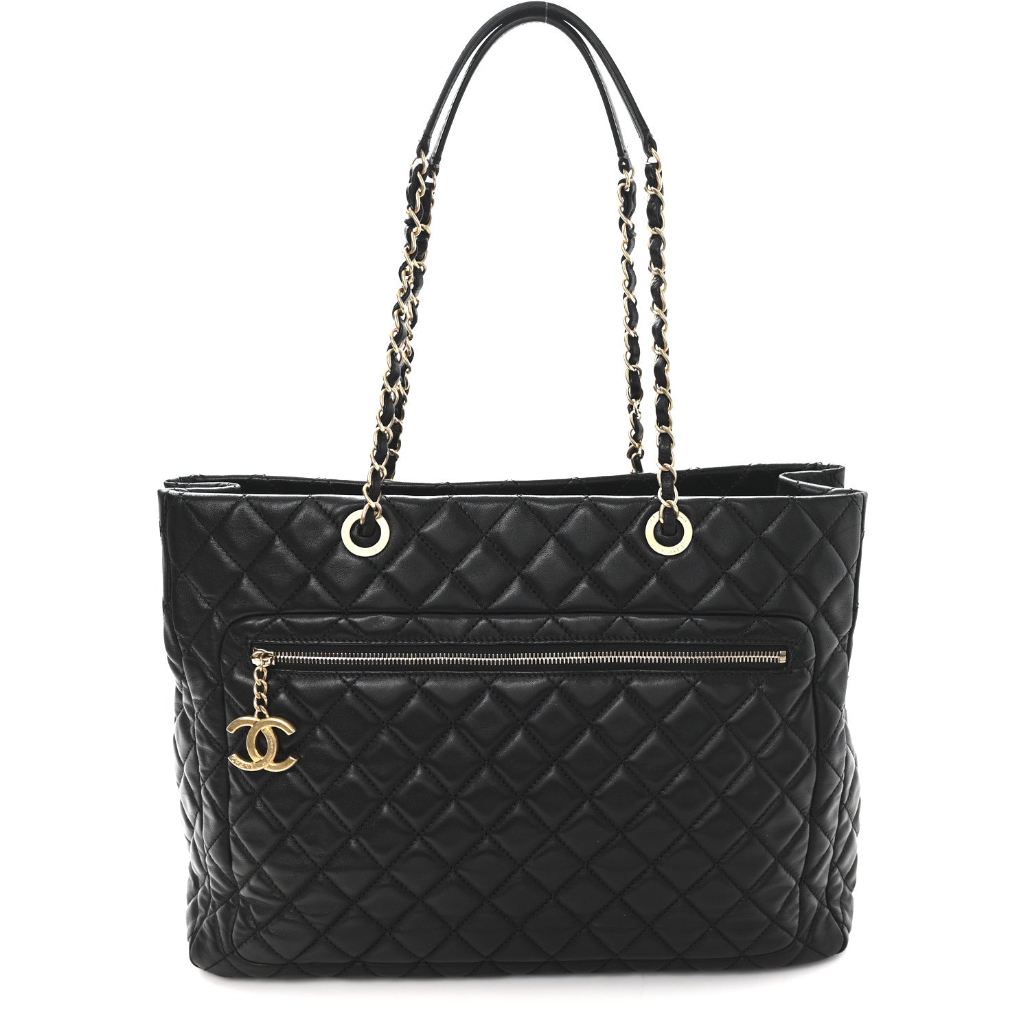 Chanel Lambskin Quilted Large Tote Black 1 of 10