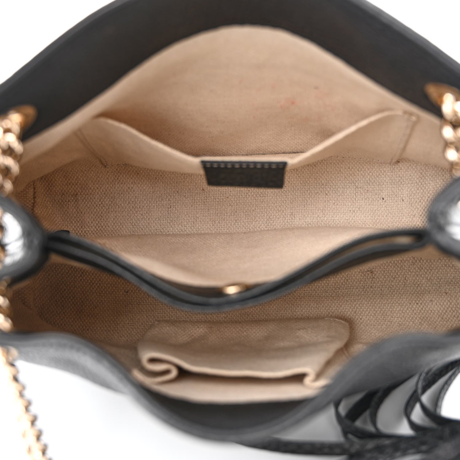 Gucci Pebbled Calfskin Small Soho Chain Shoulder Bag Black 5 of 13