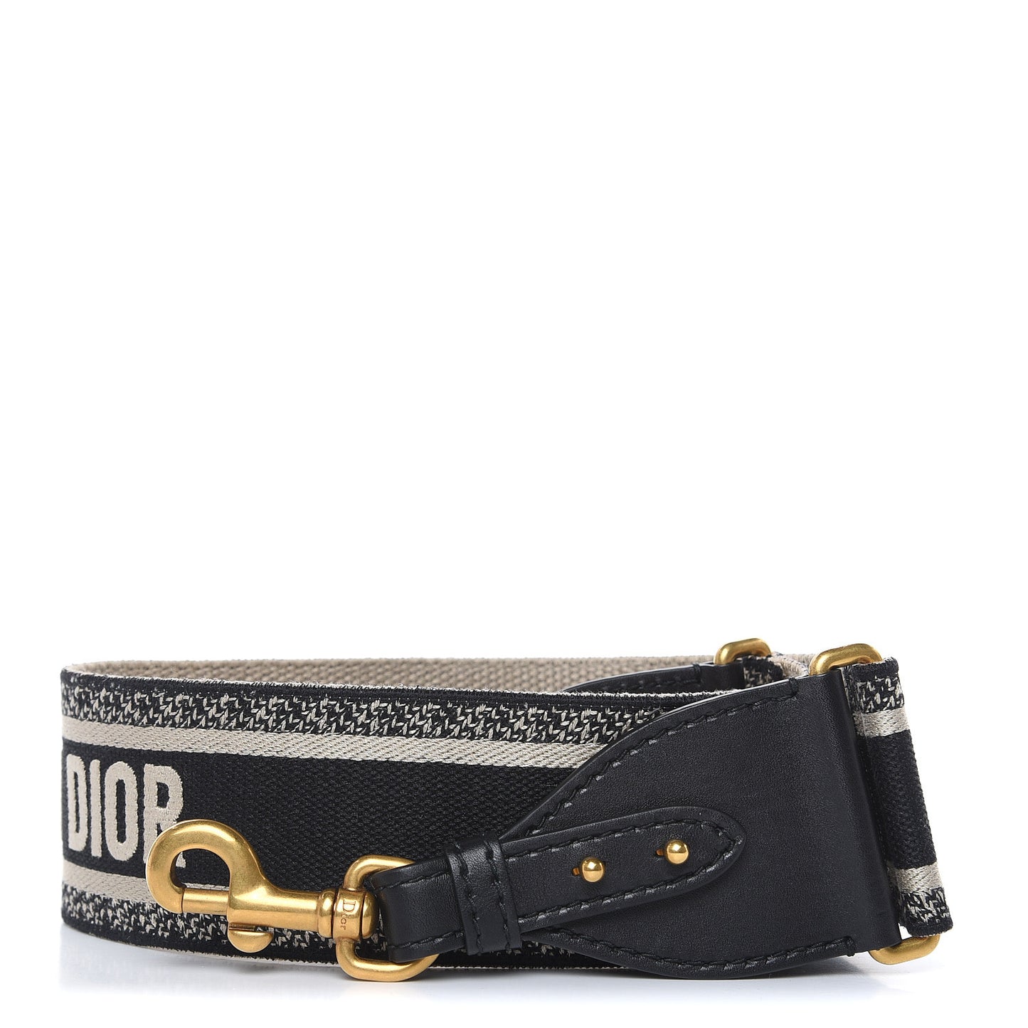 Canvas Embroidered Shoulder Strap Black