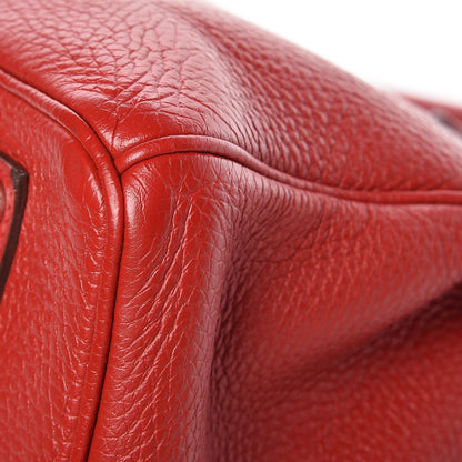 Hermes Taurillon Clemence Birkin 35 Rouge Casaque 36 of 36