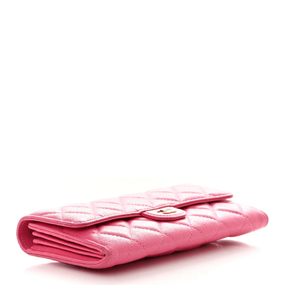 Chanel Caviar Quilted Large Gusset Flap Wallet Pink 4 of 9