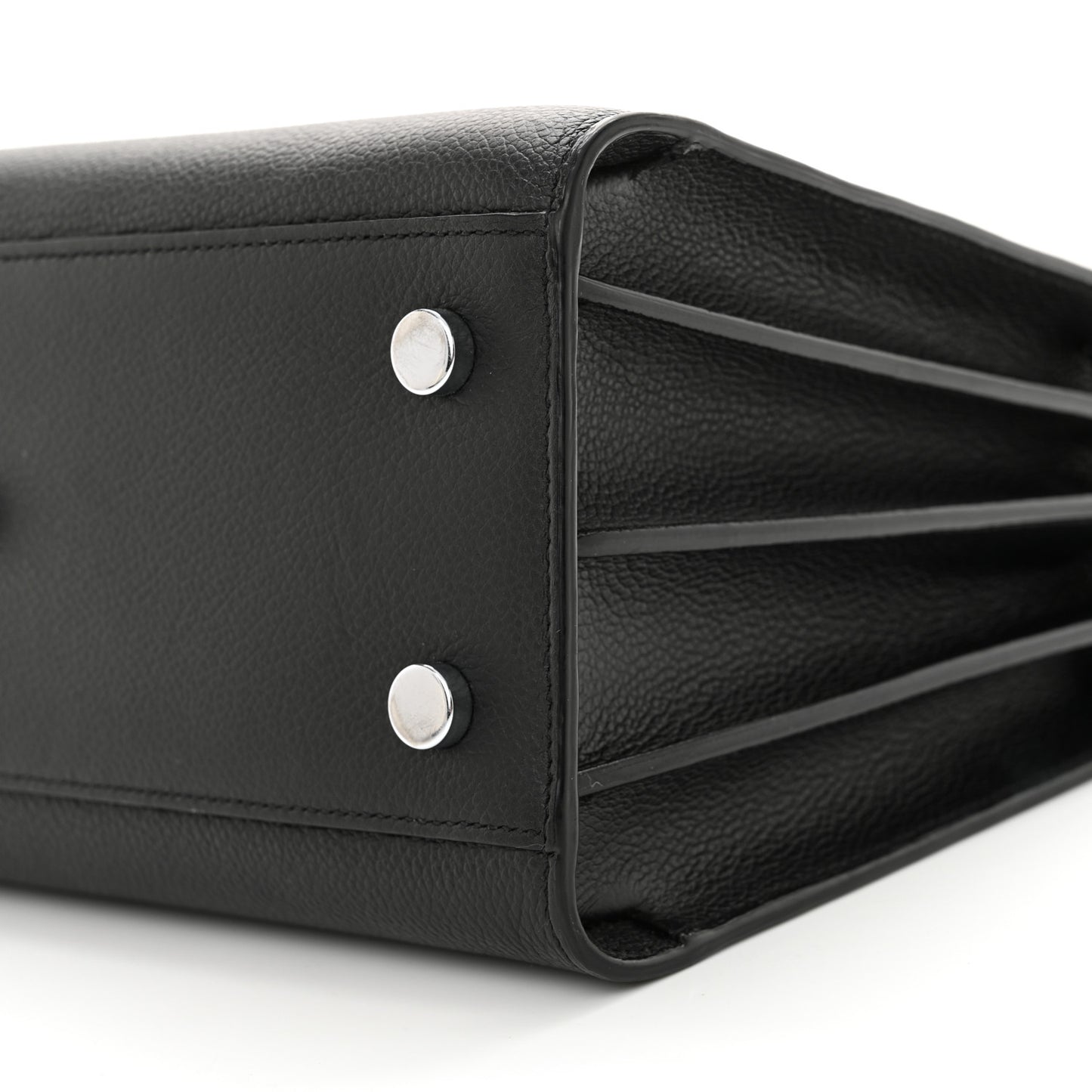 Grained Calfskin Baby Sac De Jour Black