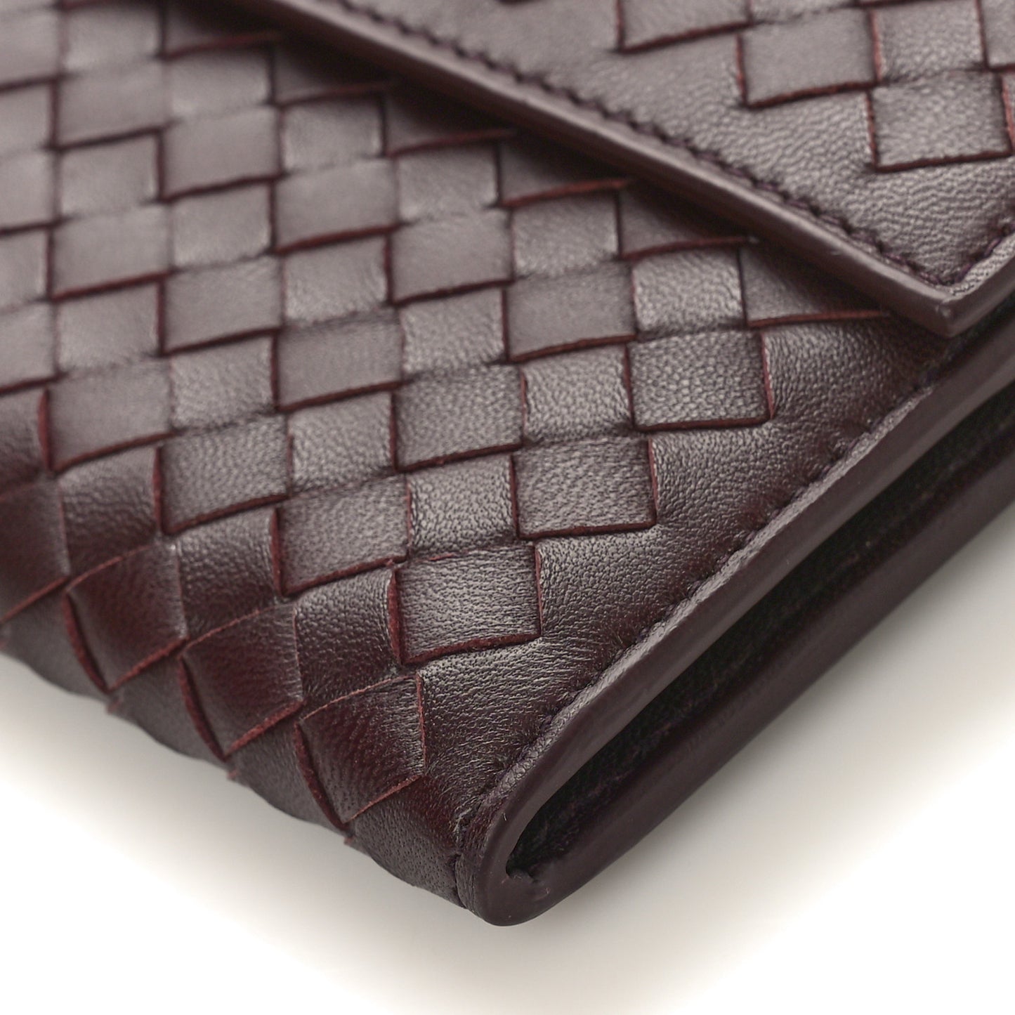 Nappa Intrecciato Continental Flap Wallet Bordeaux