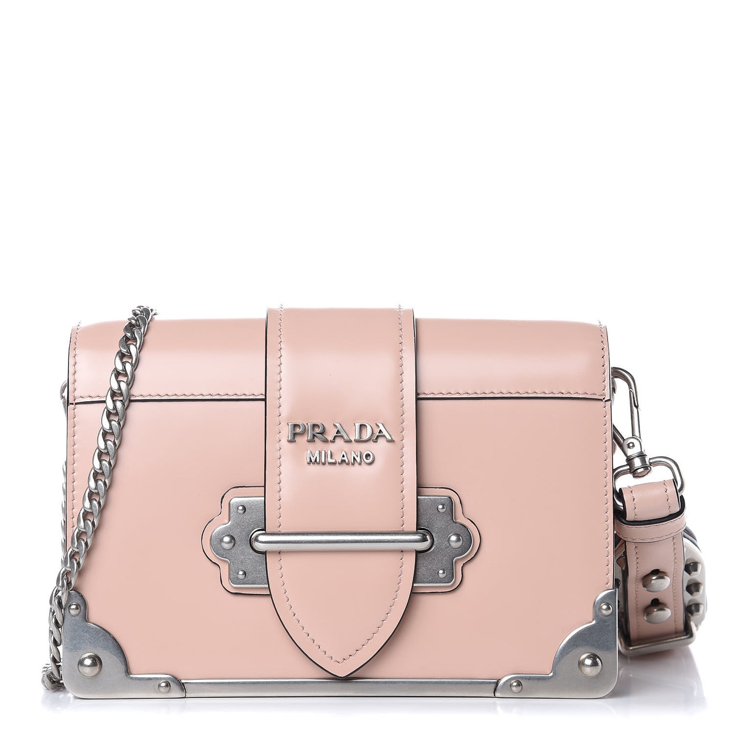 Spazzolato Soft Calf Cahier Chain Wristlet Clutch Pesca