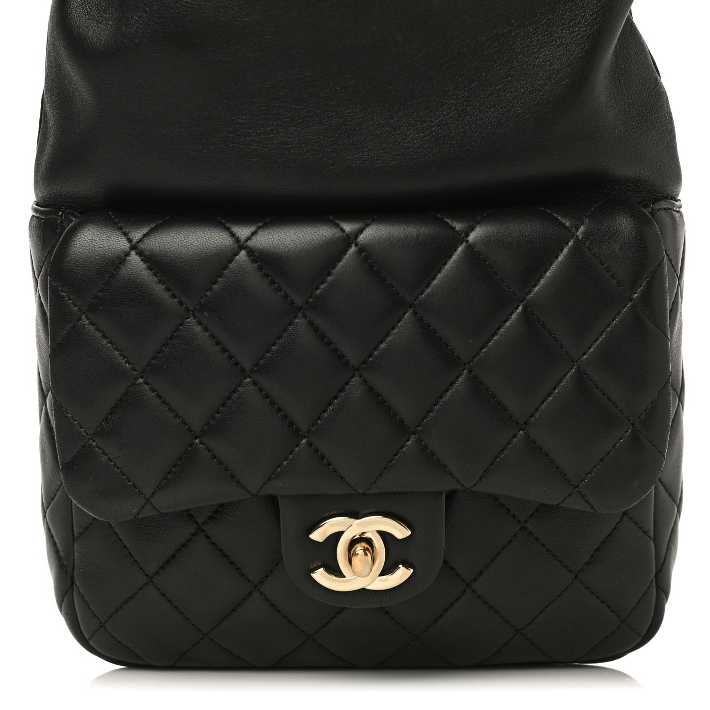 Lambskin Quilted Small in Seoul Backpack Black