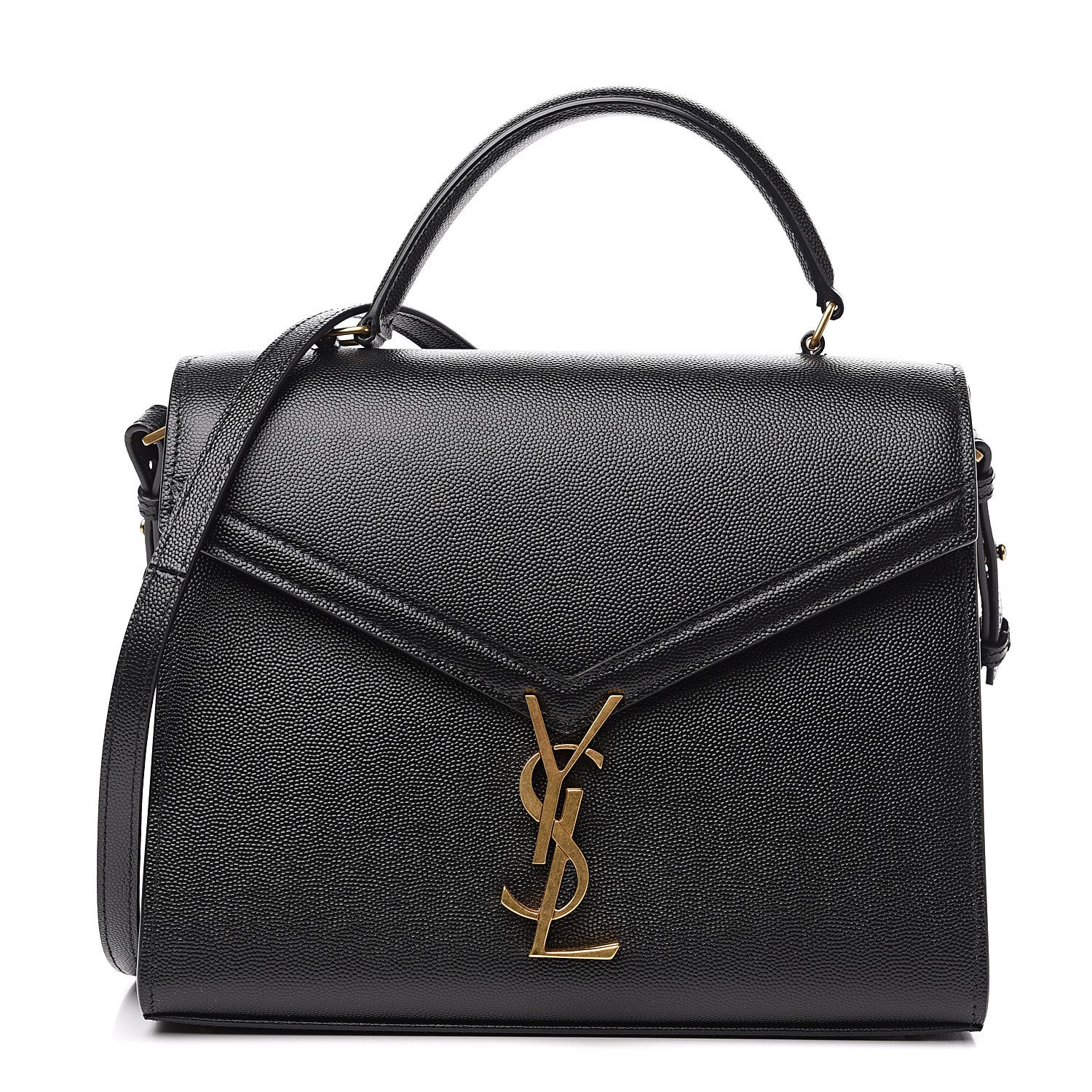 Saint Laurent Grain de Poudre Medium Classic Monogram Cassandra Top Handle Black Rouge Legion 1 of 8