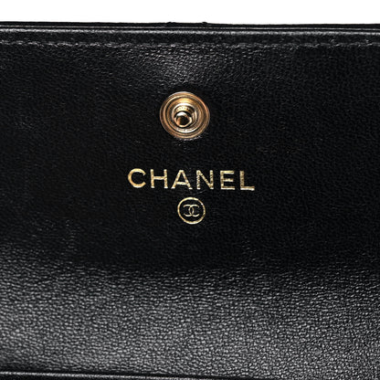 Chanel Lambskin Quilted Chanel 19 Flap Card Holder Black 6 of 12