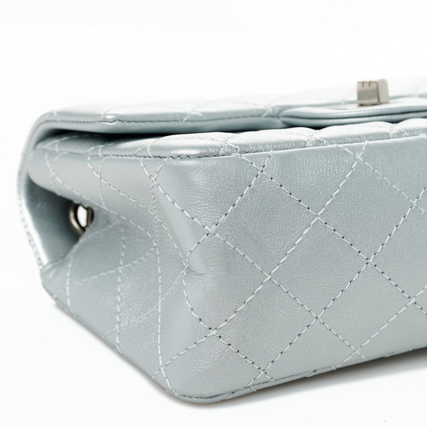 Chanel Metallic Grained Calfskin Quilted 2.55 Reissue Mini Flap Silver 8 of 9