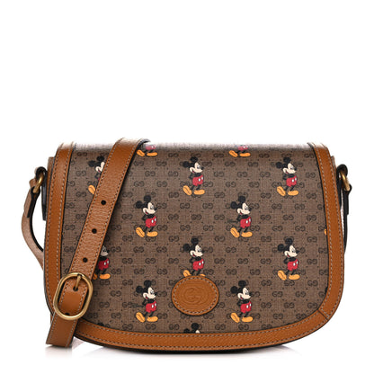 Gucci X DISNEY Mini Vintage GG Supreme Monogram Mickey Mouse Small Flap Messenger Bag Beige Vintage Sun Oil 1 of 15