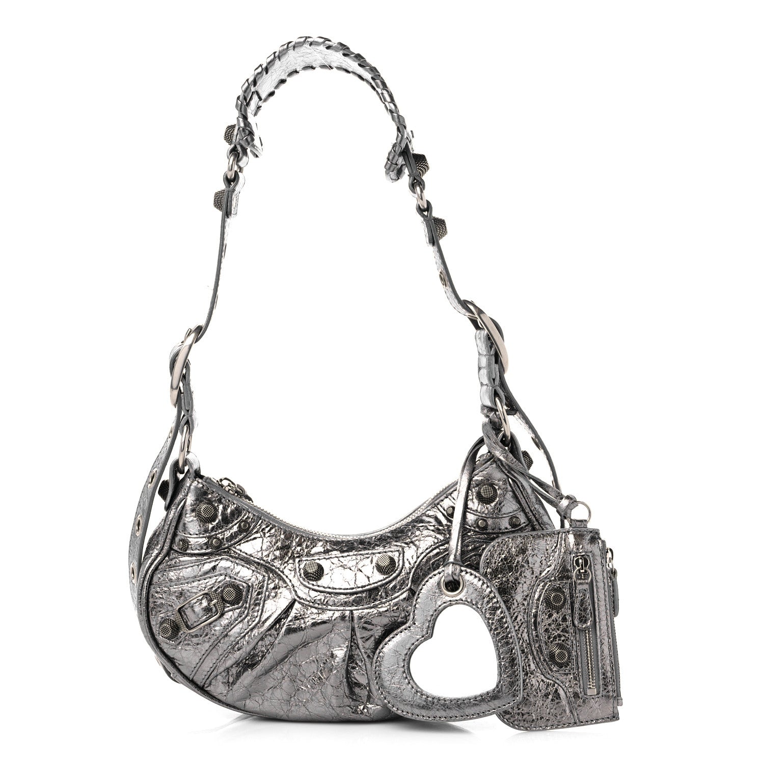 Balenciaga Metallic Agneau Arena Le Cagole Shoulder Bag XS Silver 1 of 11