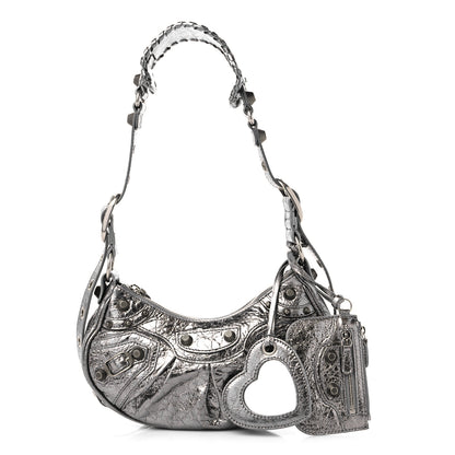 Balenciaga Metallic Agneau Arena Le Cagole Shoulder Bag XS Silver 1 of 11