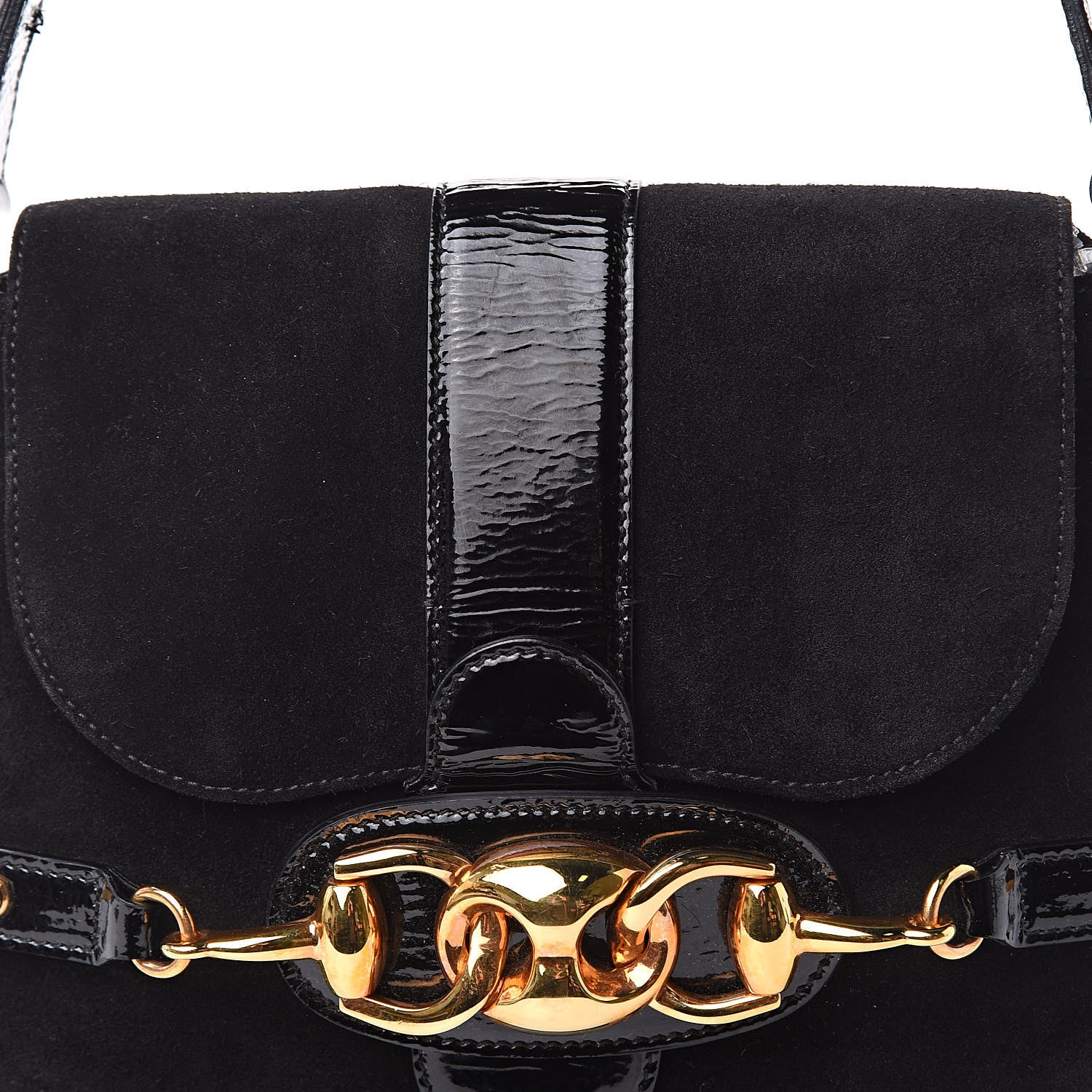 Gucci Suede Wave Flap Bag Black 11 of 13