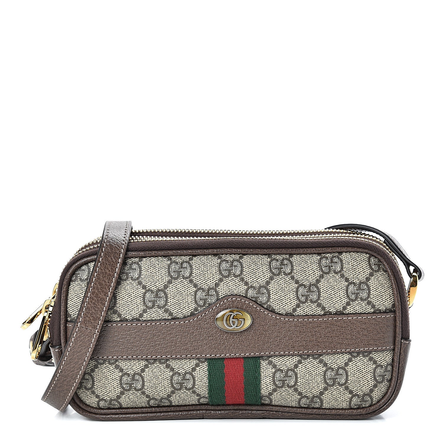 Gucci GG Supreme Monogram Web Mini Ophidia GG Bag Brown 1 of 13