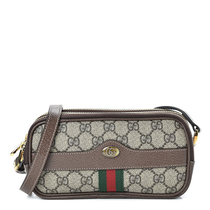 Gucci GG Supreme Monogram Web Mini Ophidia GG Bag Brown 1 of 13