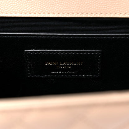 Saint Laurent Grain De Poudre Textured Mixed Matelasse Medium Triquilt Monogram Satchel Dark Beige 7 of 10