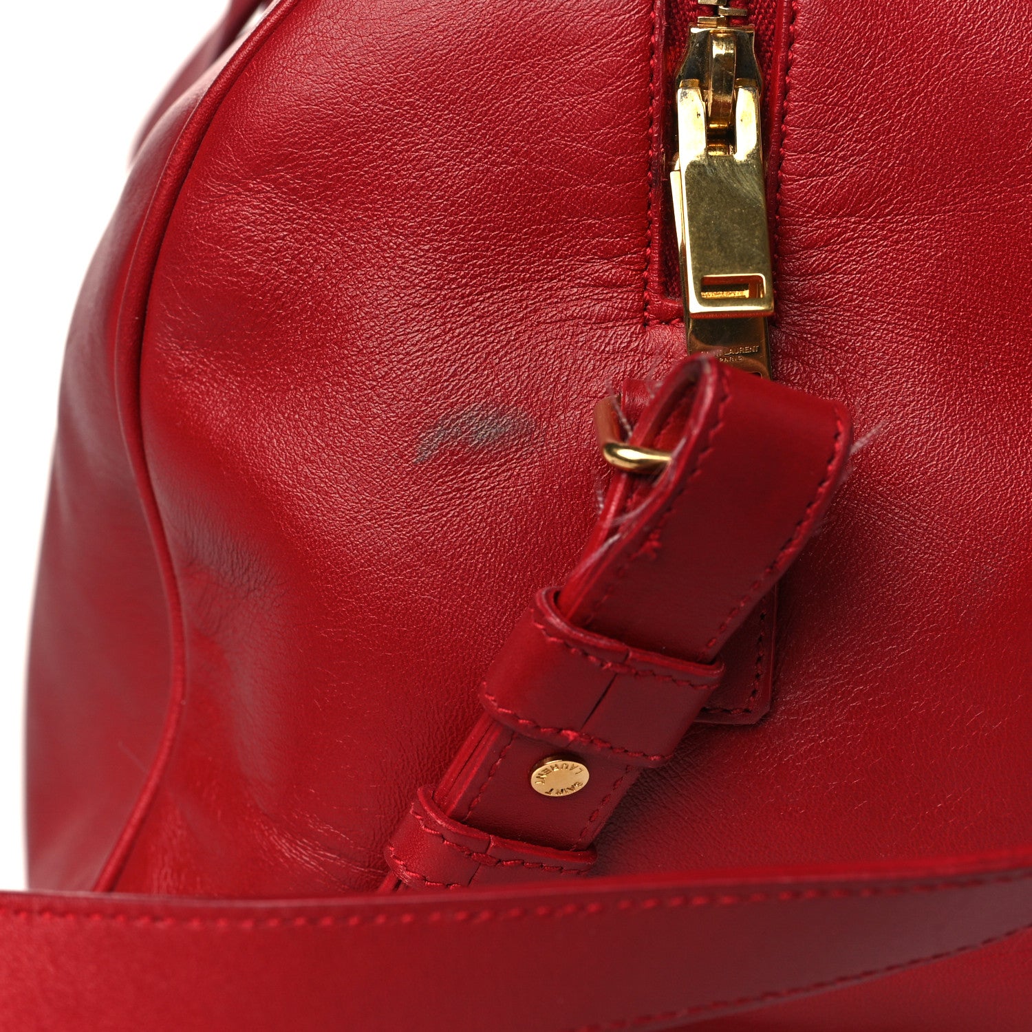 Saint Laurent Calfskin Classic Duffle 6 Red 13 of 14
