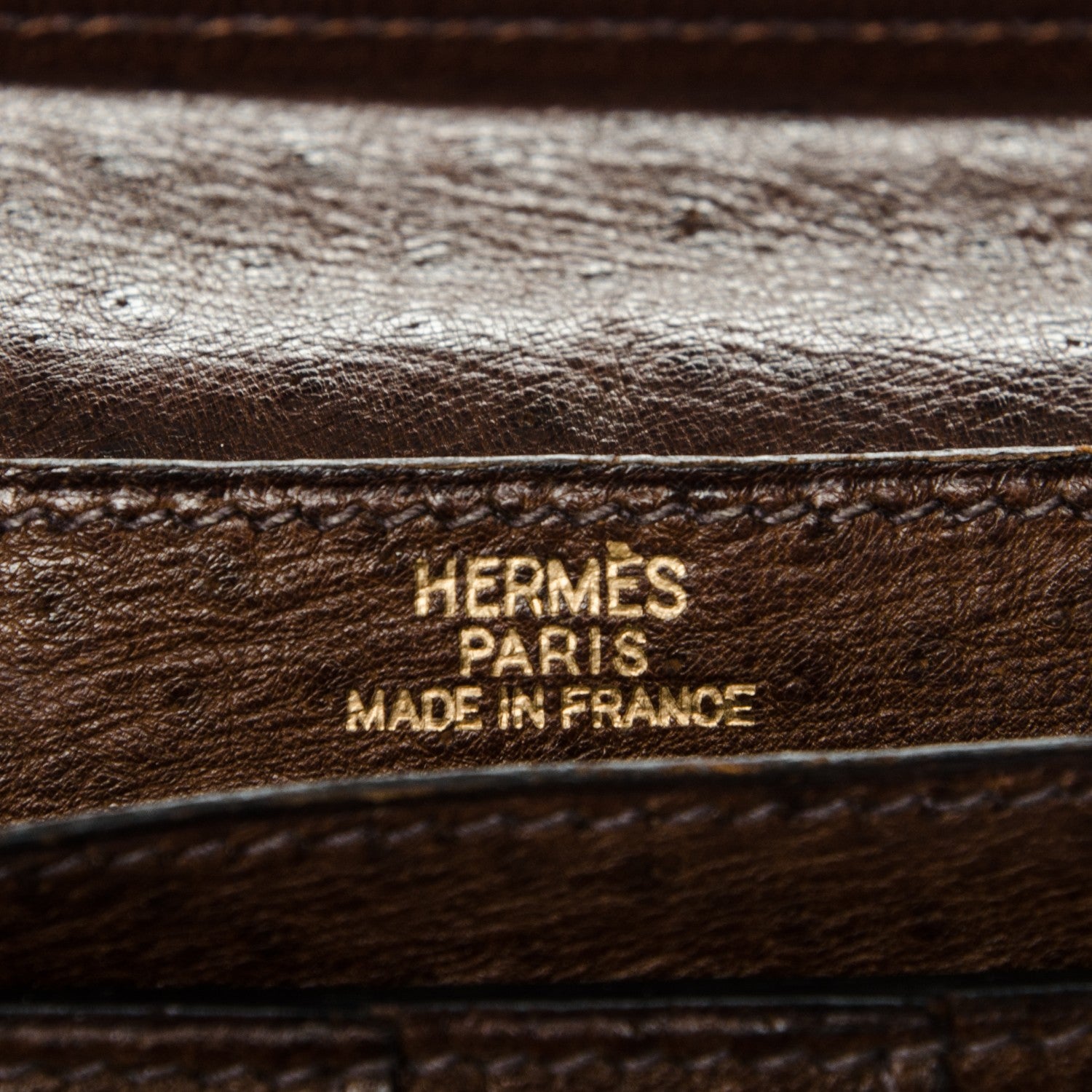 Hermes Ostrich Bearn Wallet Chocolate 6 of 7