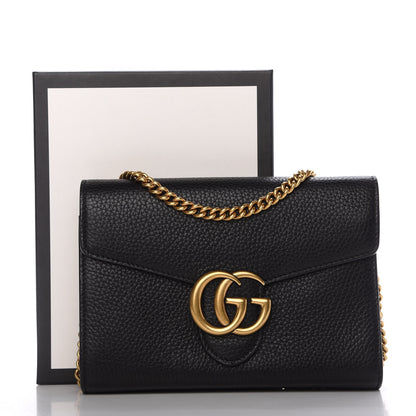 Gucci Calfskin GG Marmont Chain Wallet Black 14 of 14