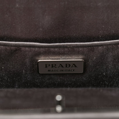 Prada Satin Embellished Framed Bag Fumo 6 of 15