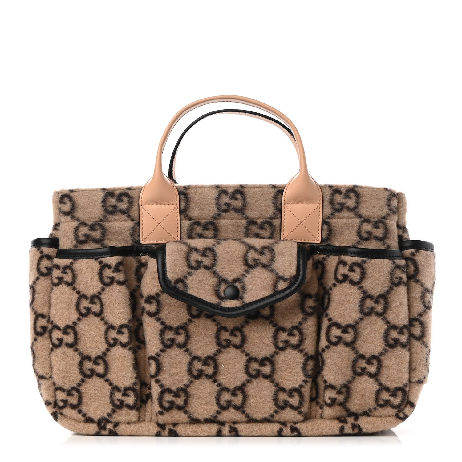 Gucci Covered Wool GG Monogram Childrens Tote Beige Ebony 1 of 10
