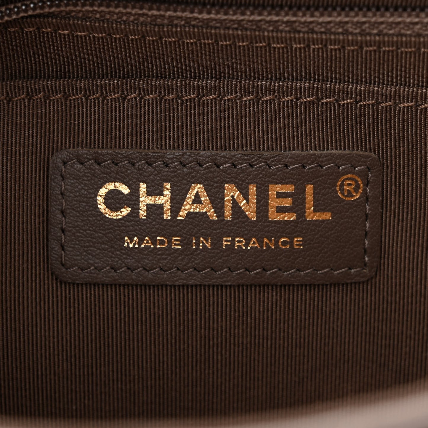 Calfskin Chevron Quilted Medium Statement Flap Khaki