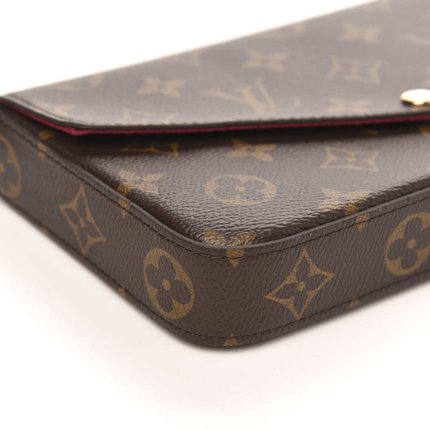 Monogram Pochette Felicie Chain Wallet Fuchsia