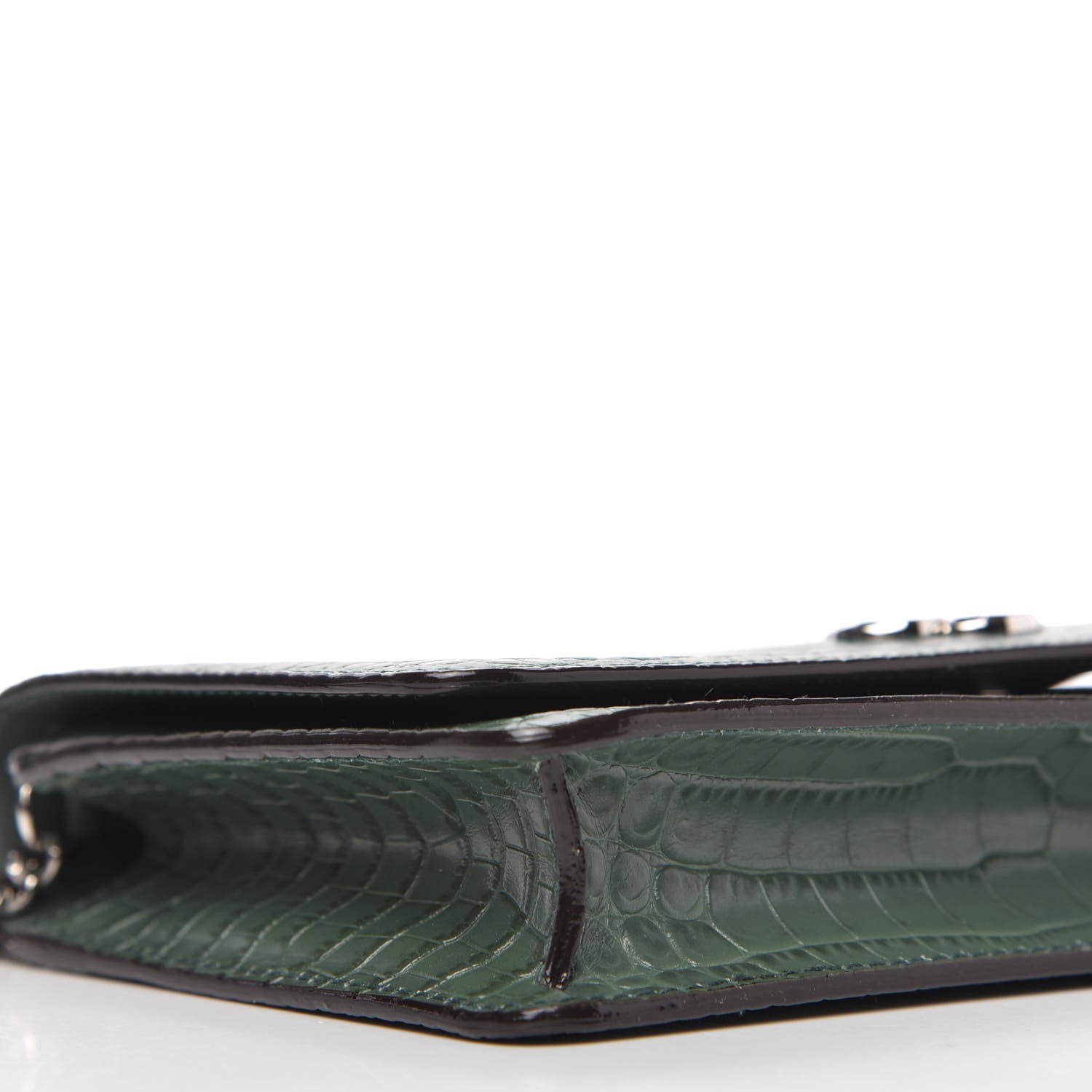 Jimmy Choo Calfskin Crocodile Embossed Palace Crossbody Green 6 of 10
