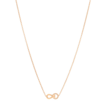 Cartier 18K Pink Gold Diamond Agrafe Paved Pendant Necklace 1 of 4