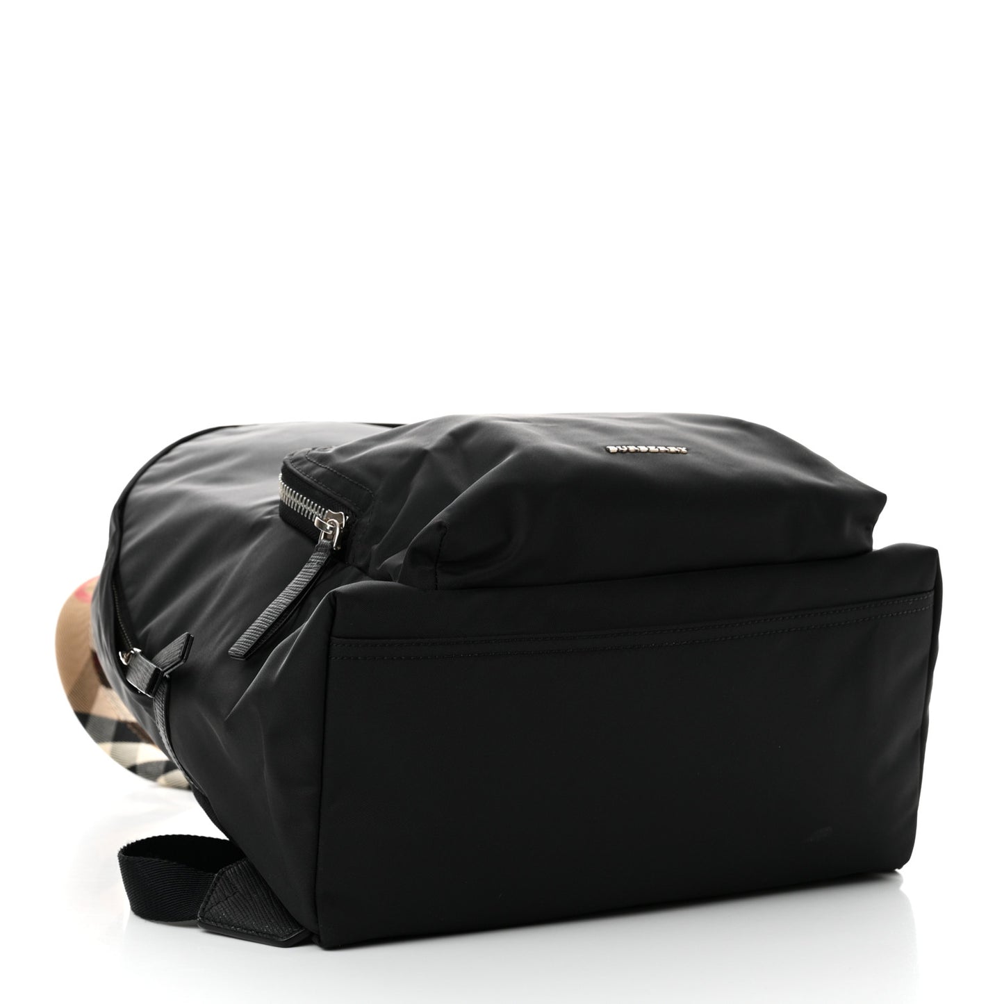 Nylon Medium Logo Backpack Black