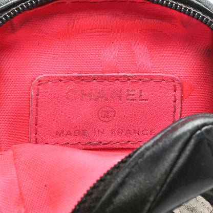 Chanel Calfskin Quilted Cambon Zip Around Cosmetic Pouch Black 9 of 14