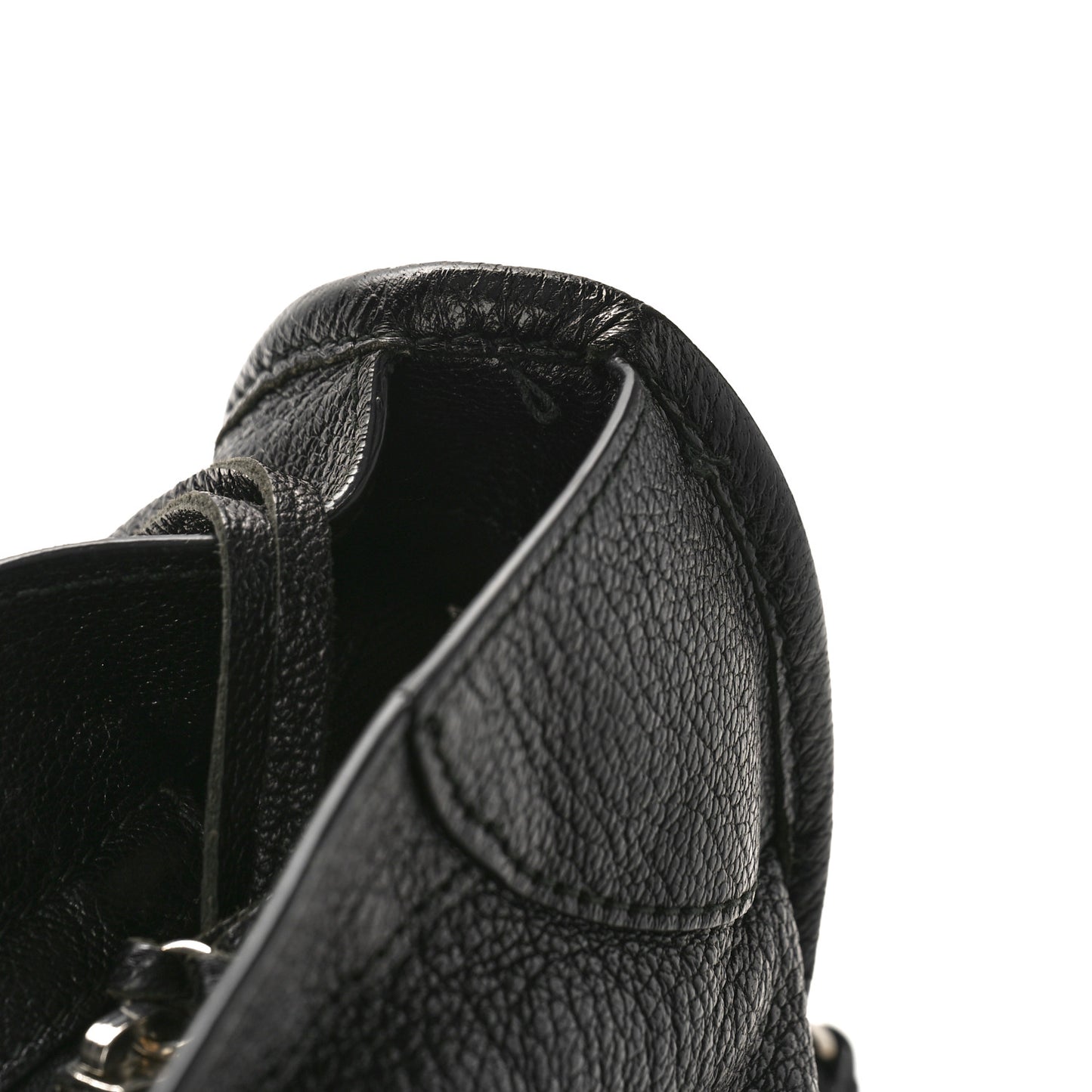 Chevre Silver Metallic Edge Hardware City Black