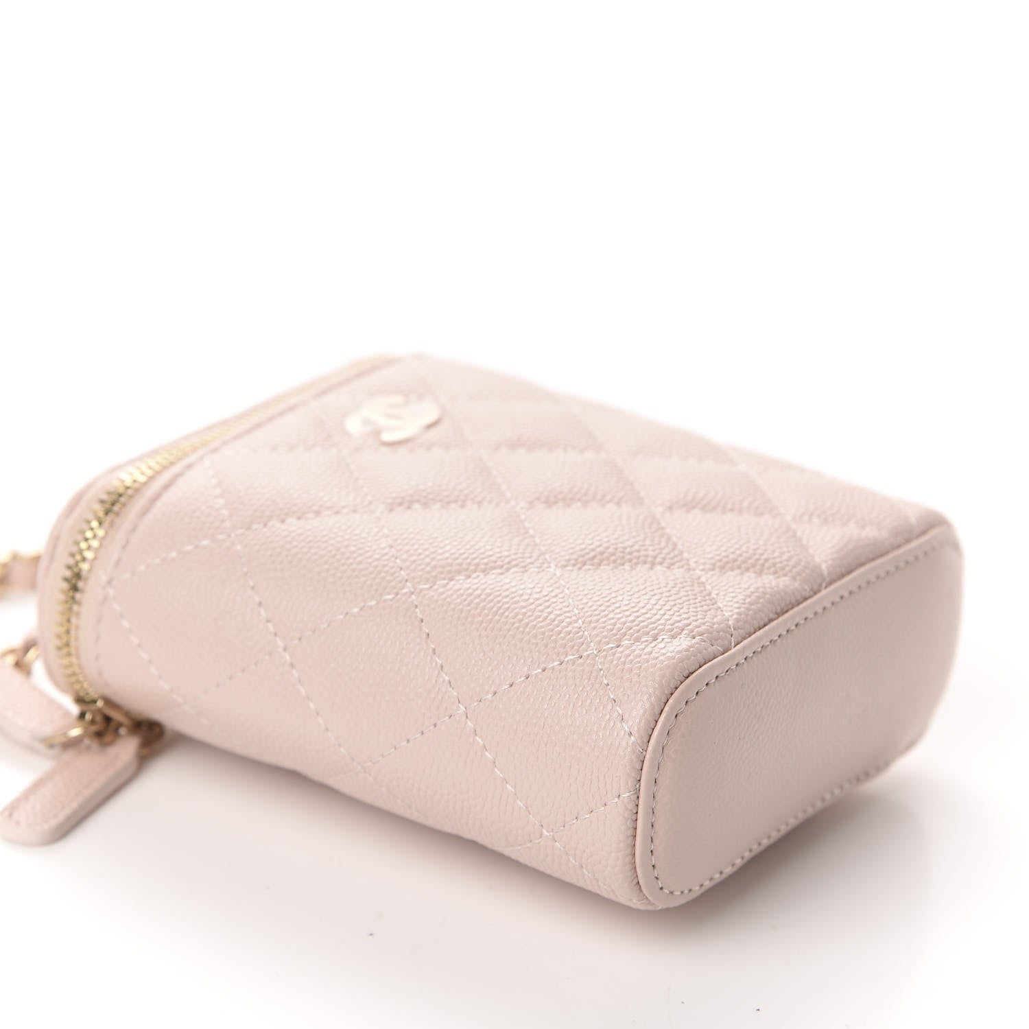 Chanel Caviar Quilted Small Vertical Coco Beauty Vanity Case With Chain Light Pink 4 of 10