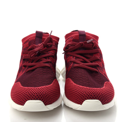 Louis Vuitton Knit Damier Mens Fastlane Sneakers 7.5 Burgundy Red 5 of 12