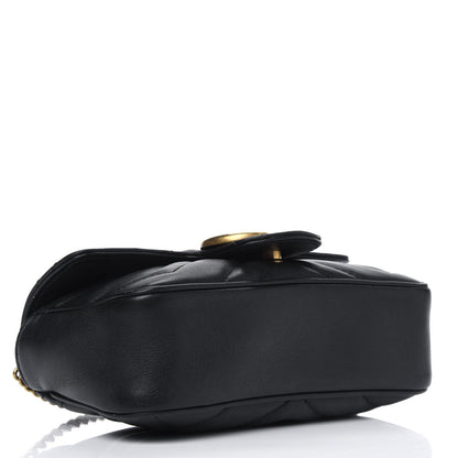 Gucci Calfskin Matelasse Super Mini GG Marmont Shoulder Bag Black 3 of 6