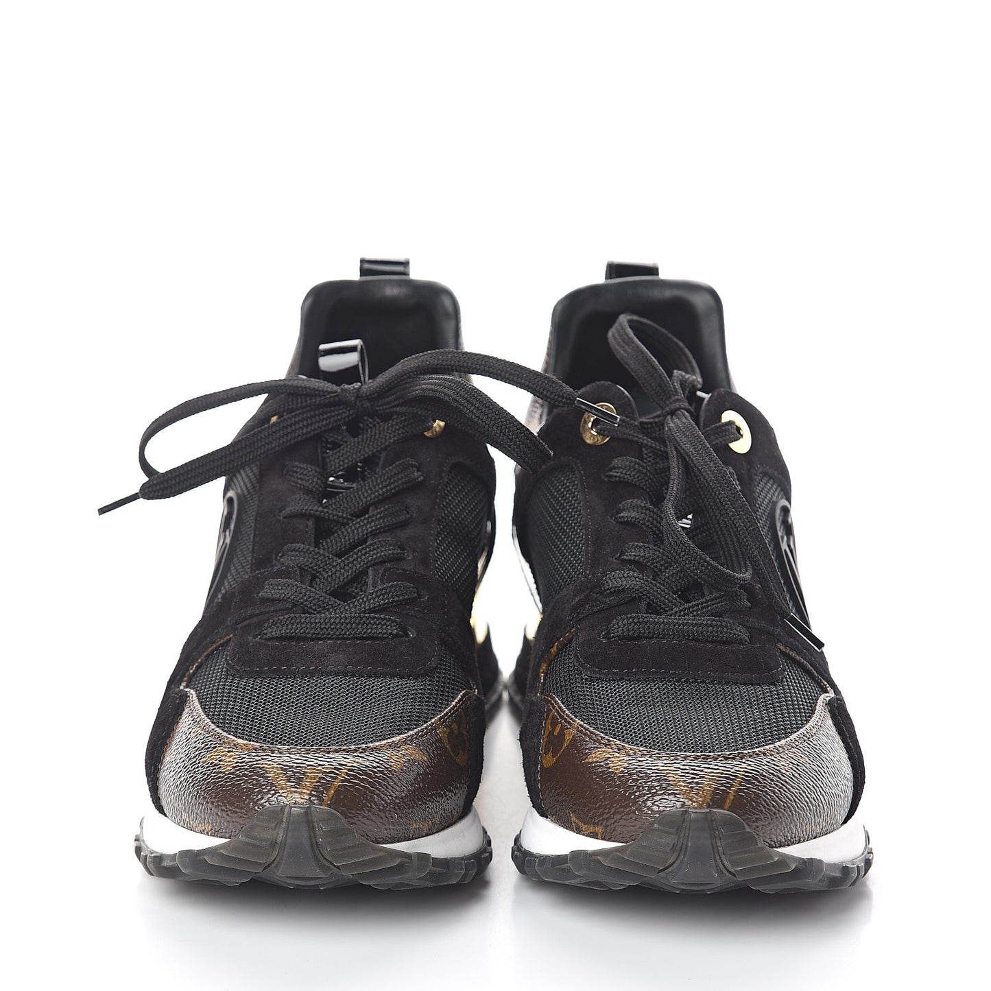 Suede Monogram Run Away Sneakers 36.5 Black