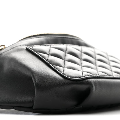 Chanel Lambskin Quilted Waist Bag Fanny Pack Black 16 of 19