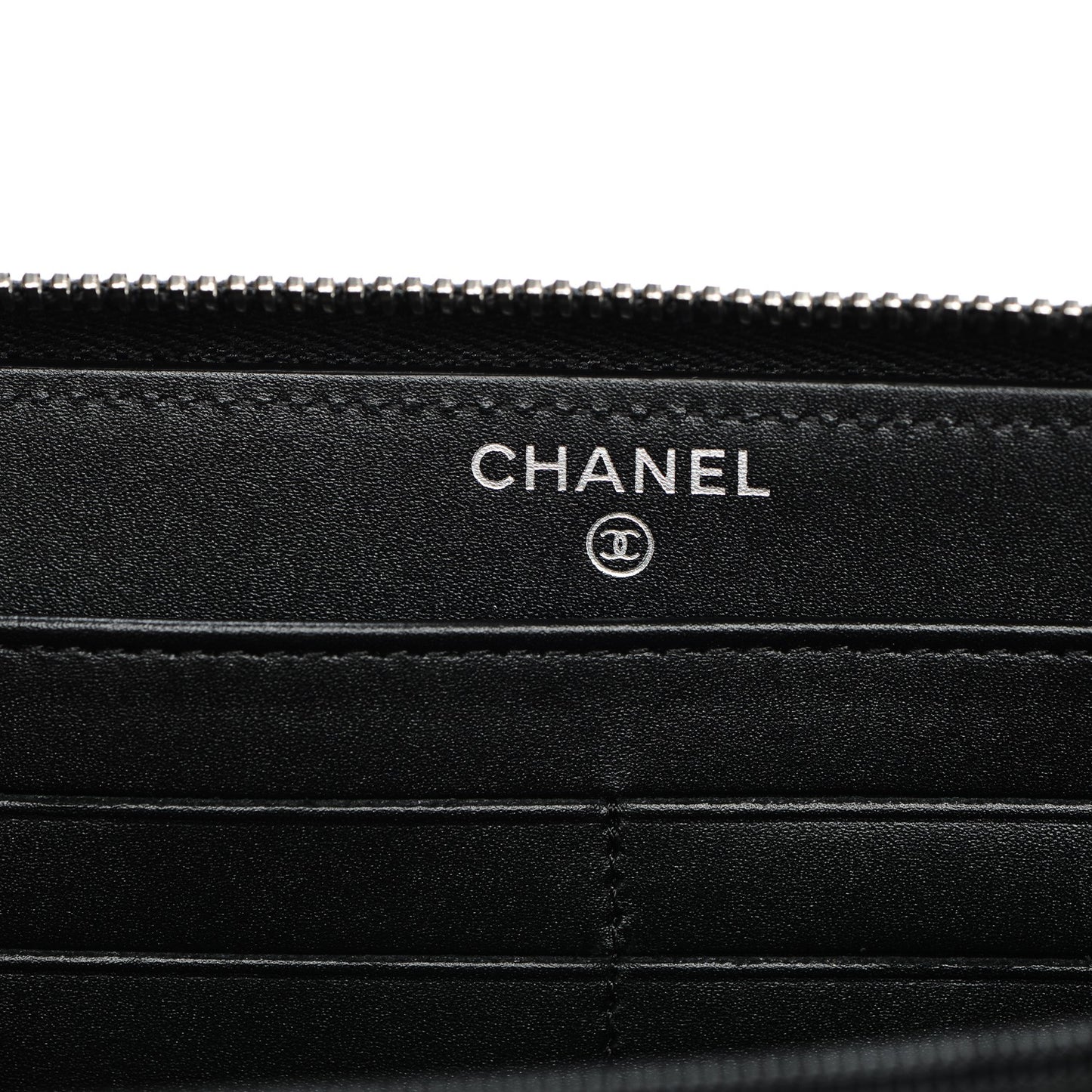 Caviar Quilted Large Gusset Zip Around Wallet Black