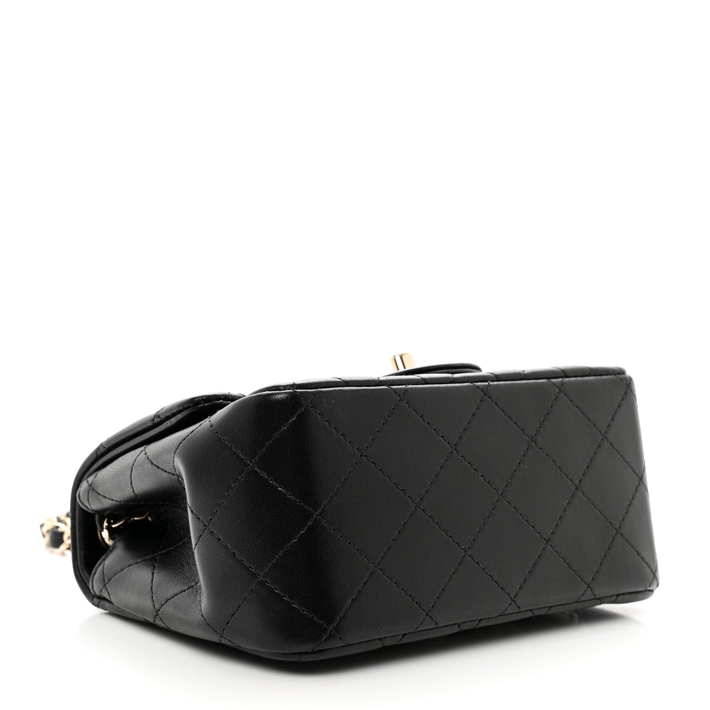 Lambskin Quilted Mini Square Flap Black