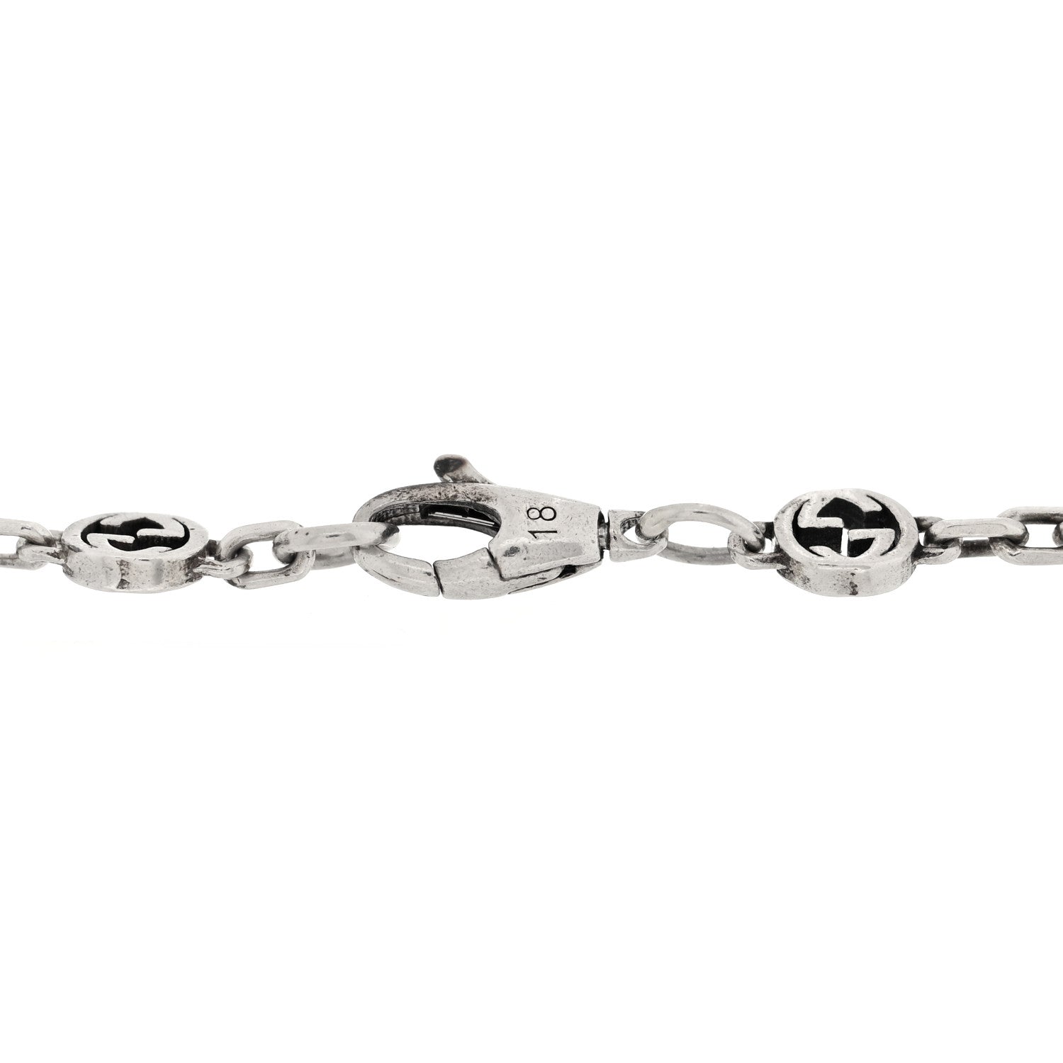 Gucci Sterling Silver Enamel Heart Chain Bracelet Blue 4 of 4