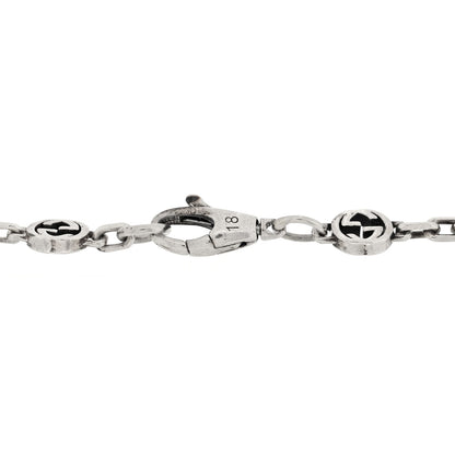 Gucci Sterling Silver Enamel Heart Chain Bracelet Blue 4 of 4