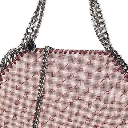 Stella McCartney Denim Logo Mini Falabella Tote Burgundy 9 of 9