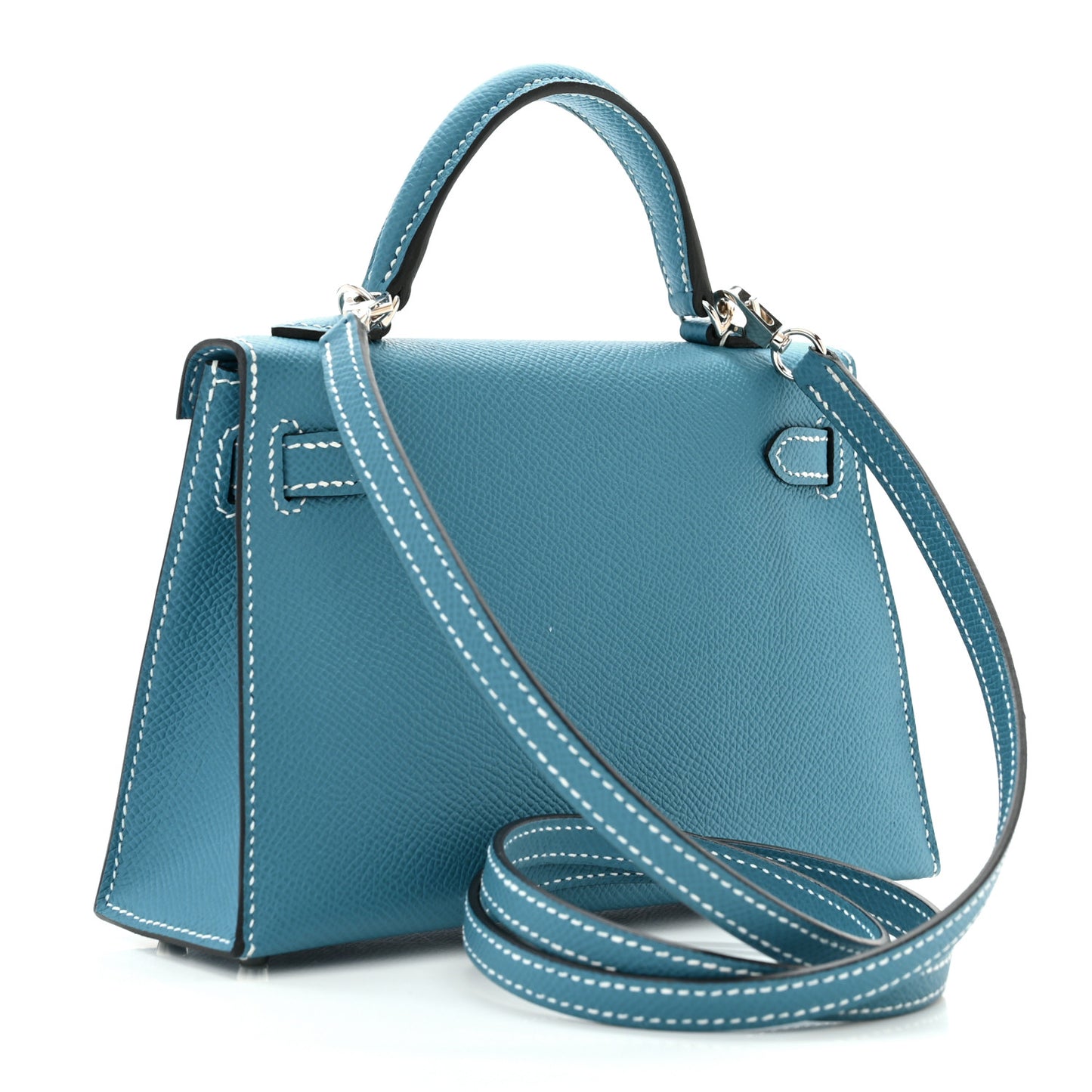 Epsom Mini Kelly Sellier 20 New Blue Jean