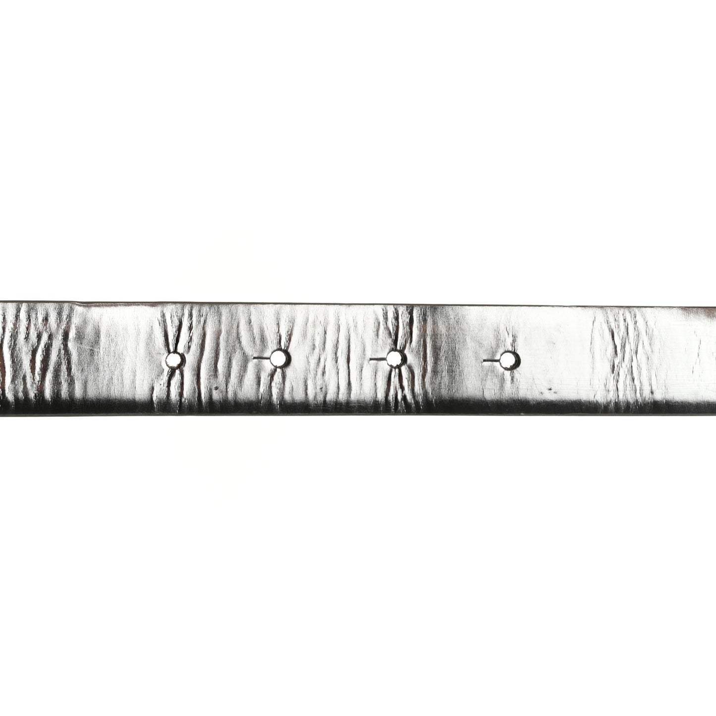 Metallic Calfskin Baguette Crystal CC Belt 85/34 Silver