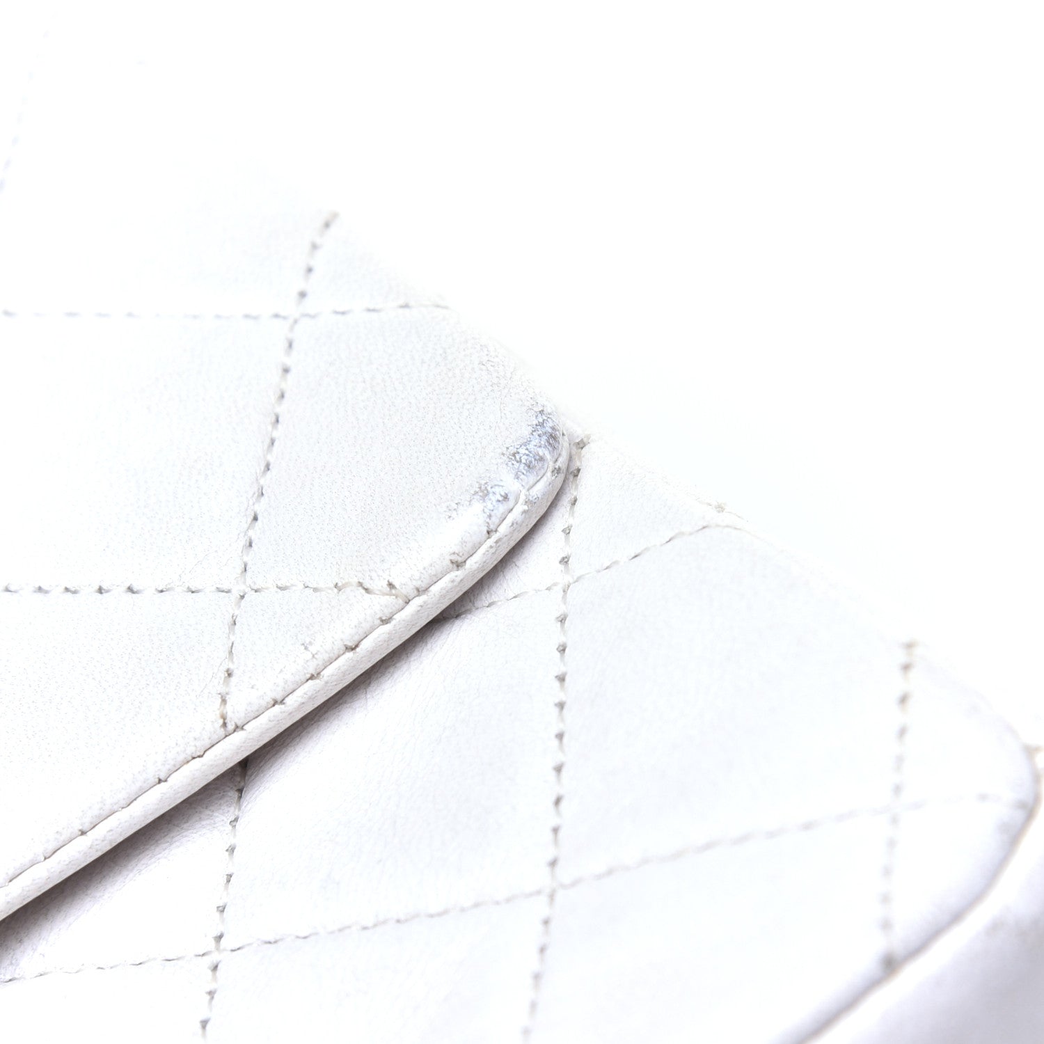 Chanel Lambskin Quilted Medium Double Flap White 10 of 14