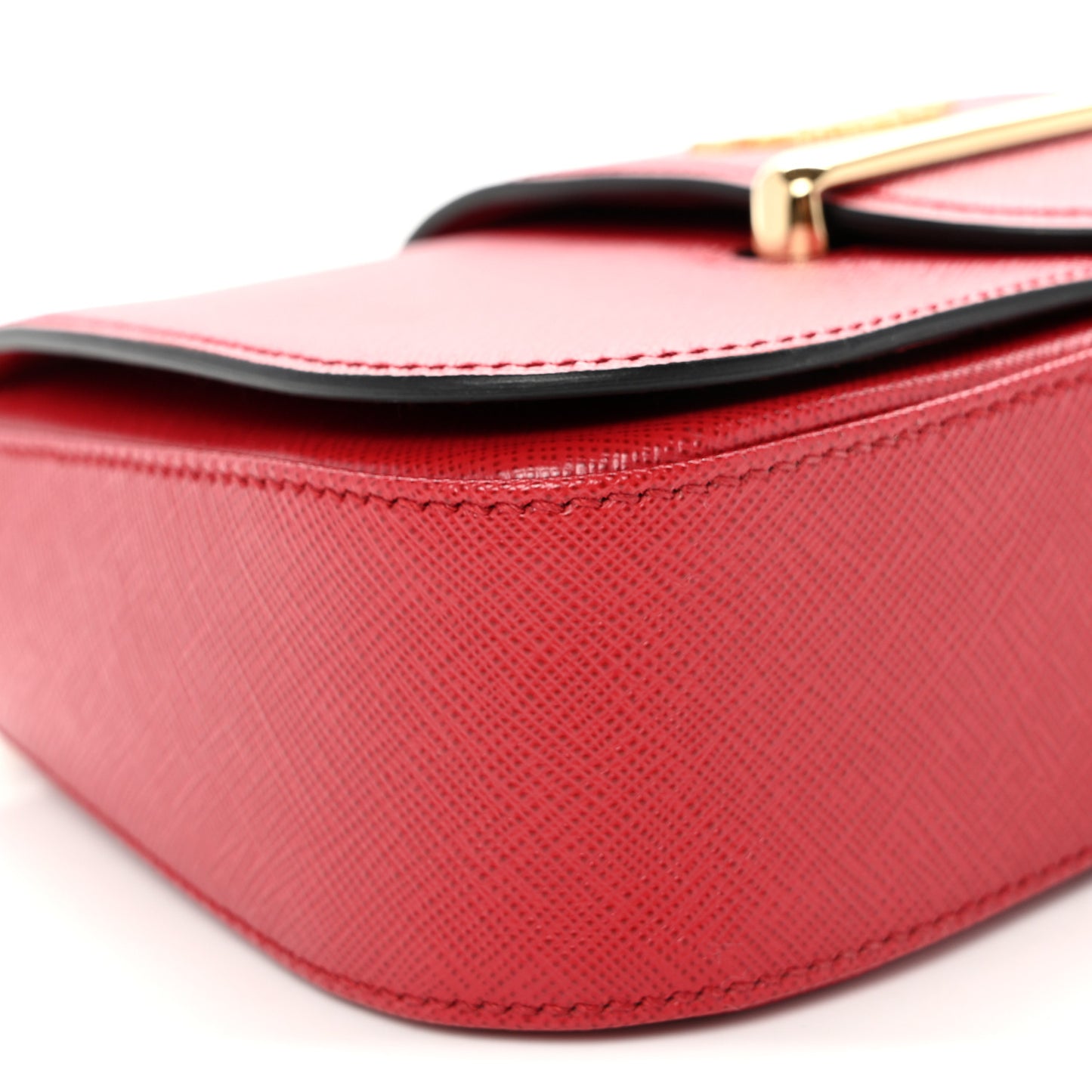 Saffiano Lux Sidonie Small Chain Crossbody Bag Fuoco