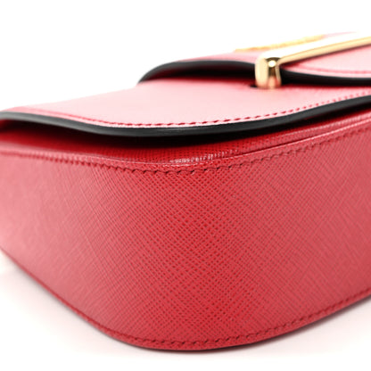 Prada Saffiano Lux Sidonie Small Chain Crossbody Bag Fuoco 9 of 10