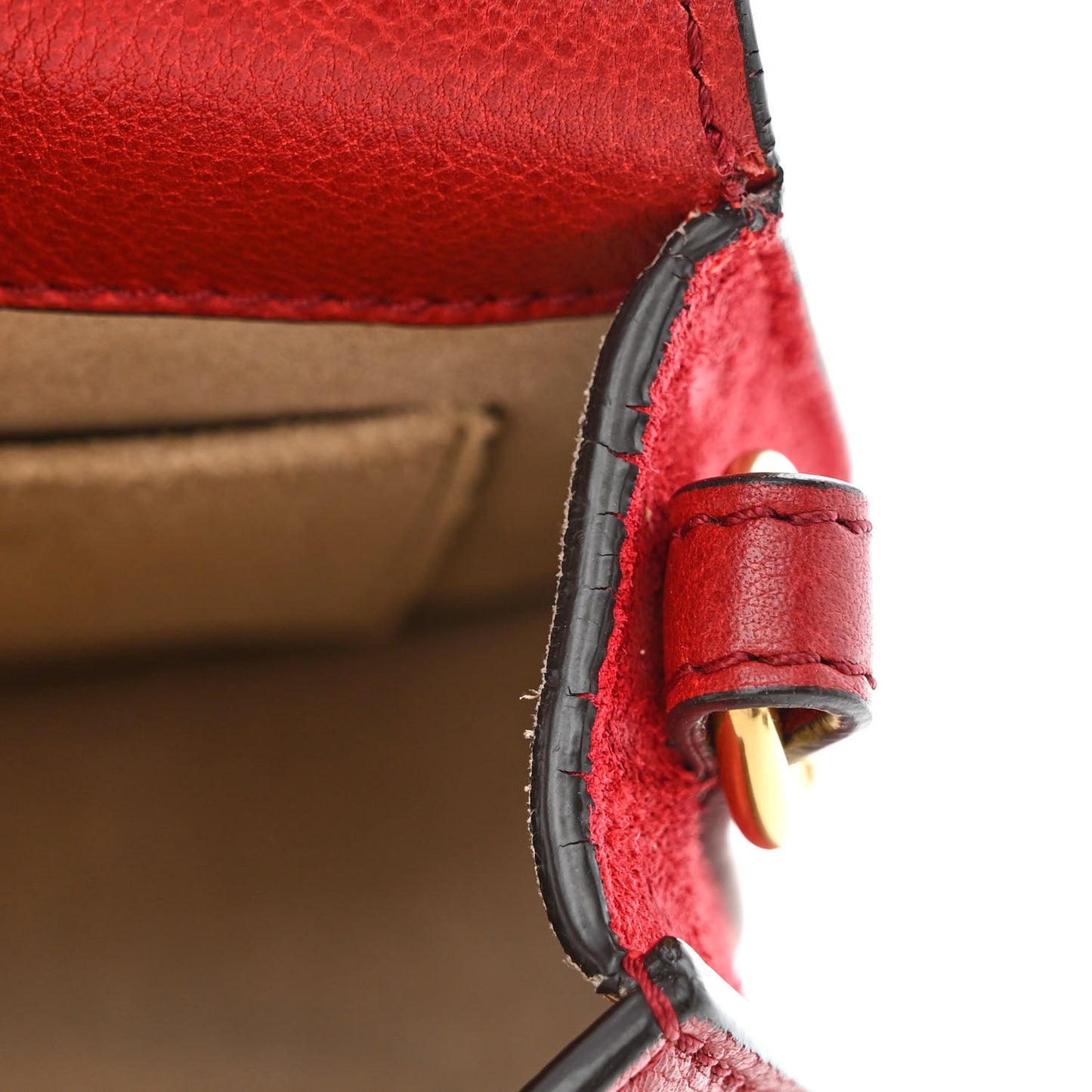 Calfskin Suede Small Nile Bracelet Bag Sepia Red