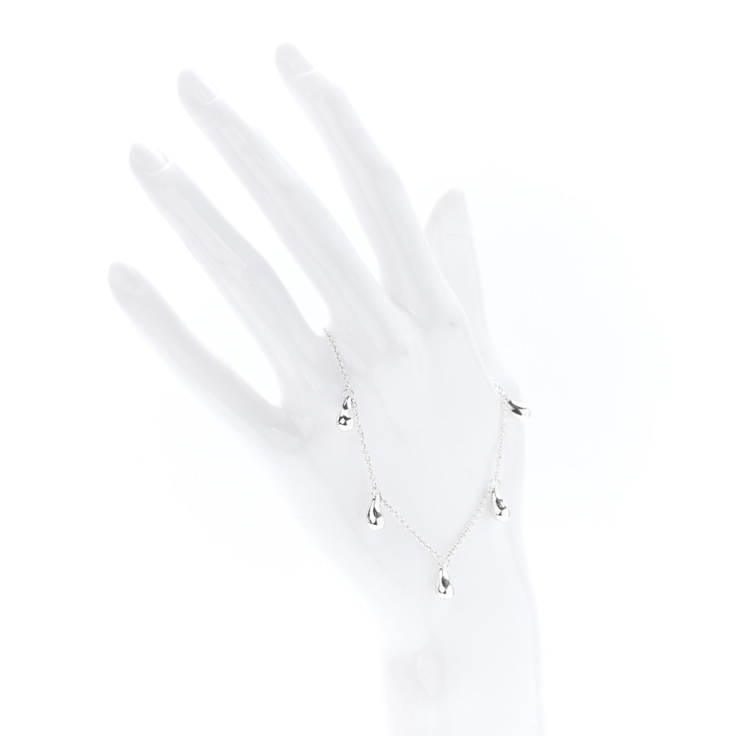 Sterling Silver Elsa Peretti Five Station Teardrop Bracelet